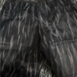 SHEIN Black and Gray Men's Flat Front Shorts